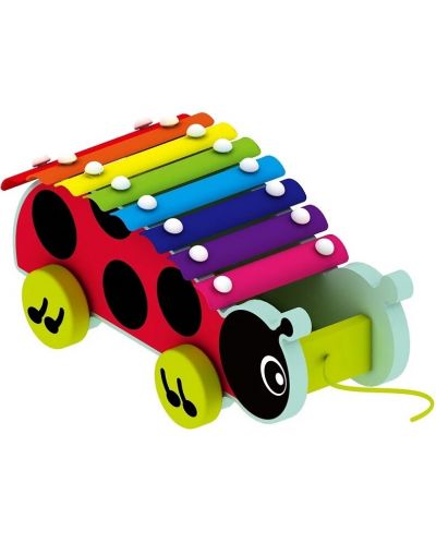 Drveni ksilofon s kotačima Acool Toy - Bubamara - 1