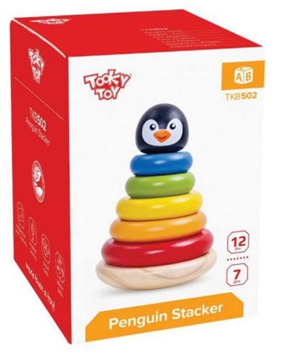 Drvena igra nizanja Tooky Toy – Pingvin - 1