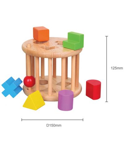 Drveni sorter Viga - Cilindar s geometrijskim figurama - 4