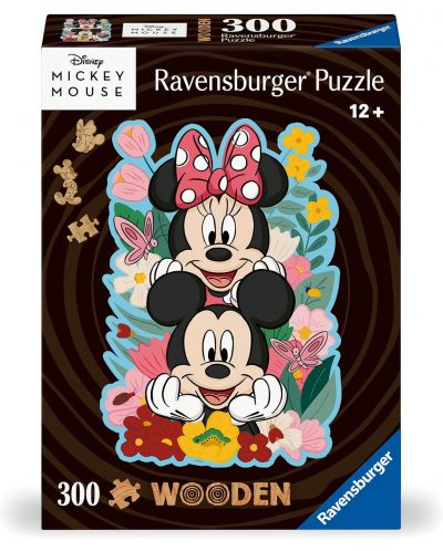 Drvena slagalica Ravensburger od 300 dijelova - Mickey i Minnie - 1