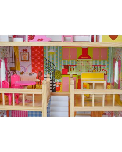 Drvena kućica za lutke Moni Toys - Emily, sa 17 dodataka - 9