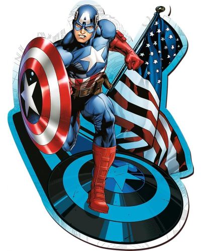 Drvena slagalica Trefl od 160 dijelova - Fearless Capitan America / Disney Marvel Heroes_ - 2