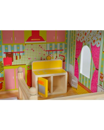 Drvena kućica za lutke Moni Toys - Emily, sa 17 dodataka - 6