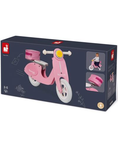 Drveni skuter za ravnotežu Janod - Mademoiselle, ružičasti - 6