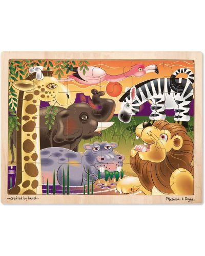 Drvena slagalica Melissa & Doug - Safari, 24 dijela - 1