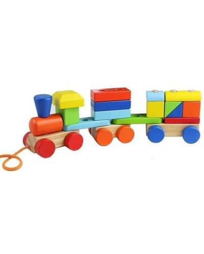 Drveni vlak od geometrijskih elemenata Acool Toy - 1