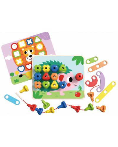 Drvena nizalica Tooky Toy - Rainbow - 1