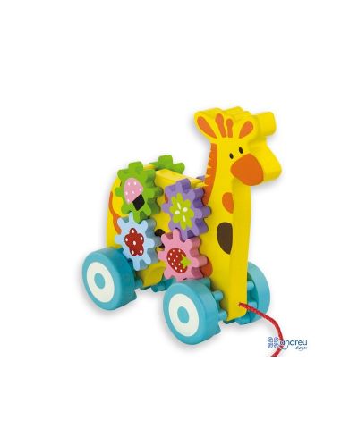 Drvena igračka za povlačenje Andreu toys – Žirafa - 1