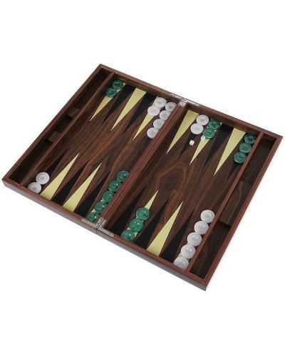 Drveni backgammon s bočnim pretincima Modiano, s žetonima - 1