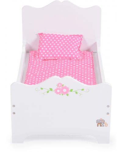 Drveni krevet za lutke Moni Toys - B019, bijeli - 2