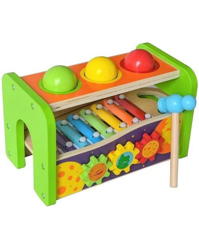 Drveni ksilofon Acool Toy - S loptama i čekićem - 2