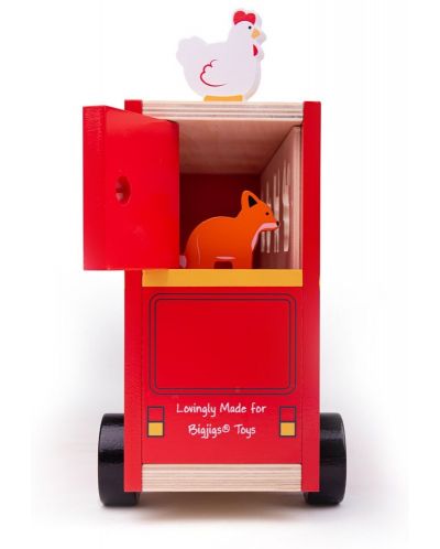 Drvena igračka za sortiranje Bigjigs - Autobus sa životinjama - 3