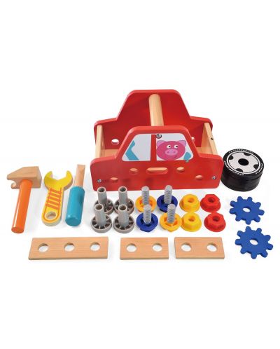 Drveni set Acool Toy - Montažni automobil, s vijcima i maticama - 2