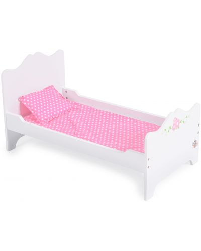 Drveni krevet za lutke Moni Toys - B019, bijeli - 1