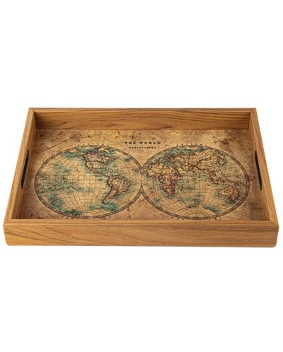 Drveni pladanj za posluživanje Manopoulos - Karta svijeta - 1