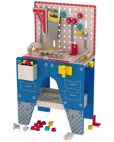 Drveni set Acool Toy - Radni stol s alatom - 1
