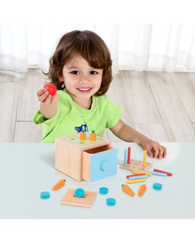 Drvena kocka 4 u 1 Tooky Toy - Montessori - 7