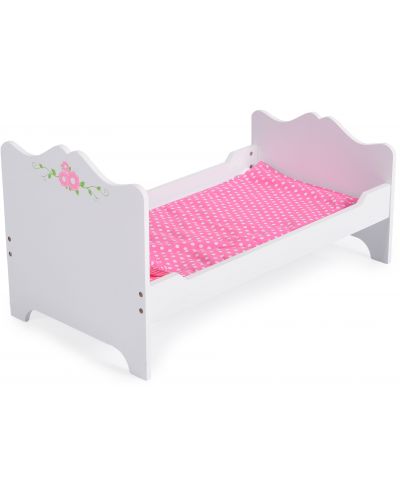 Drveni krevet za lutke Moni Toys - B019, bijeli - 4
