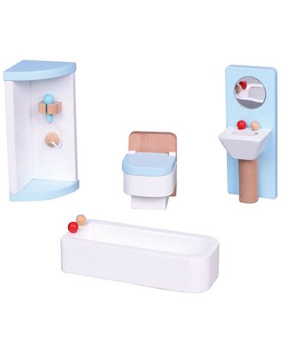 Drveni mini namještaj Lelin – Namještaj za kupaonicu, plavi - 1