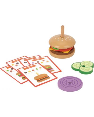 Drvena igra za nizanje Tooky Toy - Hamburger - 2