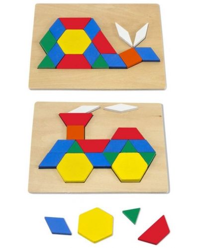 Drveni mozaik s predlošcima Melissa & Doug – Geometrijske figure - 4