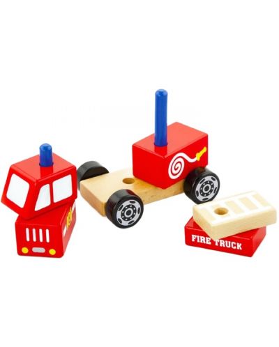 Drvena igračka za nizanje Viga - Vatrogasni kamion - 2