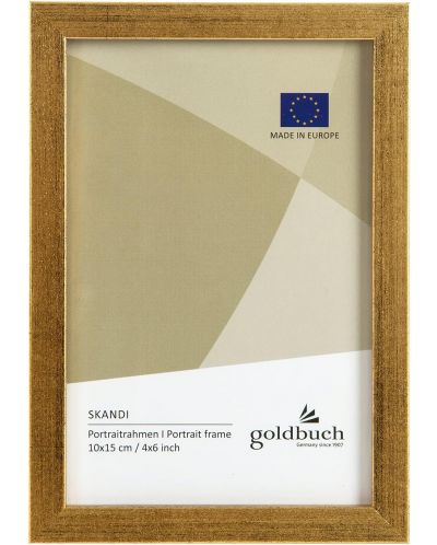 Drveni okvir za fotografije Goldbuch - Zlatni, 10 x 15 cm - 1