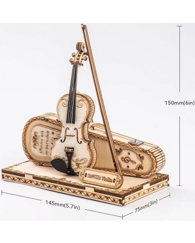 Drvena 3D slagalica Robo Time od 62 dijela - Violina - 2