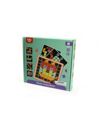 Drveni dječji mozaik Tooky Toy - Oblici u boji 4 u 1 - 1