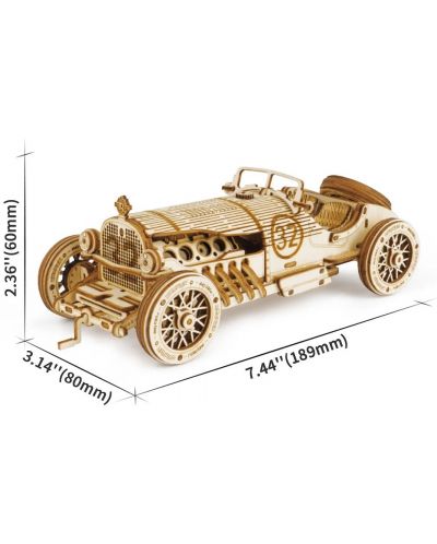 Drvena 3D slagalica  Robo Time od 220 dijelova - Trkači automobil - 2