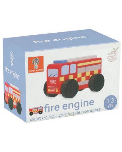 Dječja igračka Orange Tree Toys - Drveni vatrogasni auto - 1