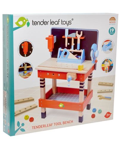 Dječja drvena radionica Tender Leaf Toys - S alatom, 19 dijelova - 6