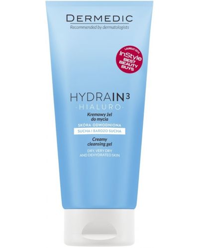 Dermedic Hydrain3 Hialuro Kremasti gel za čišćenje lica, 200 ml - 1