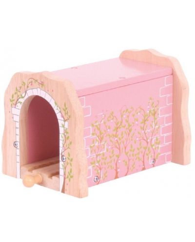 Dječja drvena igračka Bigjigs – Ružičasti tunel od opeke - 1