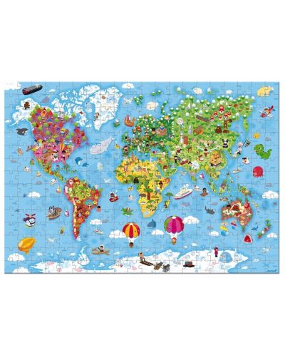 Dječja slagalica u koferu Janod - Karta svijeta, 300 dijelova - 3