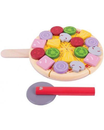 Dječja drvena igračka Bigjigs – Pizza - 1
