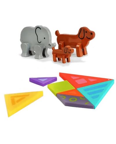 Dječja smart igra Hola toys Educational - Magnetski tangram, Životinje - 4
