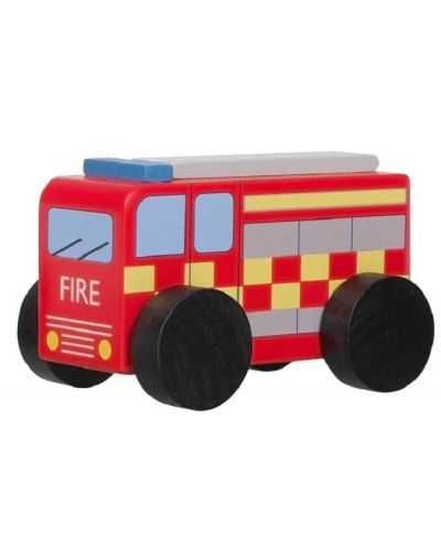 Dječja igračka Orange Tree Toys - Drveni vatrogasni auto - 2