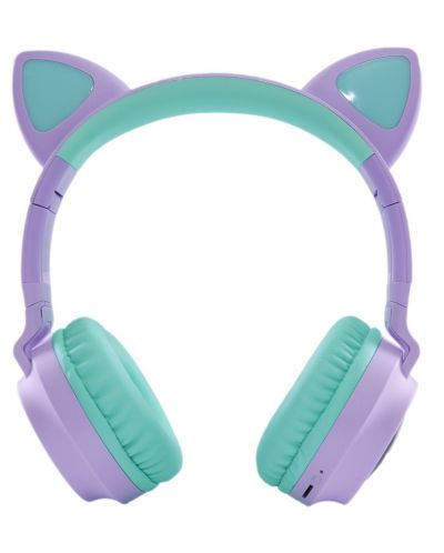 Dječje slušalice PowerLocus - Buddy Ears, bežične, ljubičaste - 2