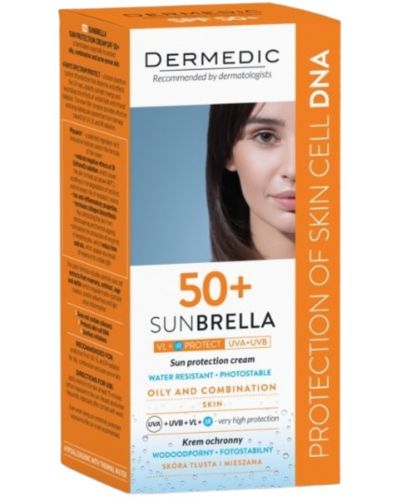 Dermedic Sunbrella Krema za sunčanje za masnu i mješovitu kožu, SPF 50+, 50 ml - 2