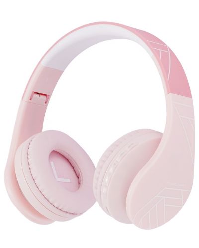 Dječje slušalice s mikrofonom PowerLocus - P1, bežične, ružičaste - 1