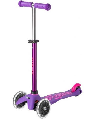 Dječji romobil Micro - Mini Deluxe LED, Purple Pink - 1