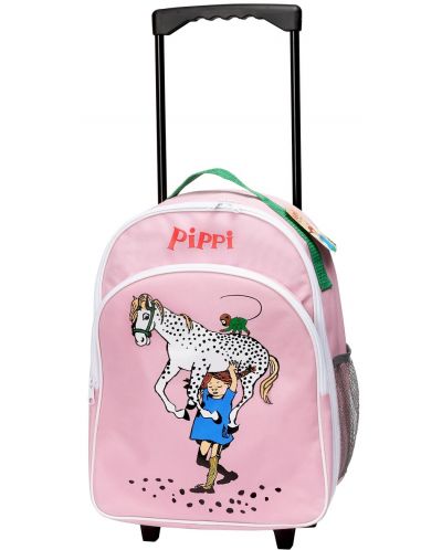 Dječji ruksak na kotačima Pippi - Pipi i omiljeni konj, ružičasti - 1