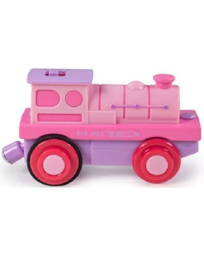 Dječja igračka lokomotiva Bigjigs - s baterijama, roza - 1