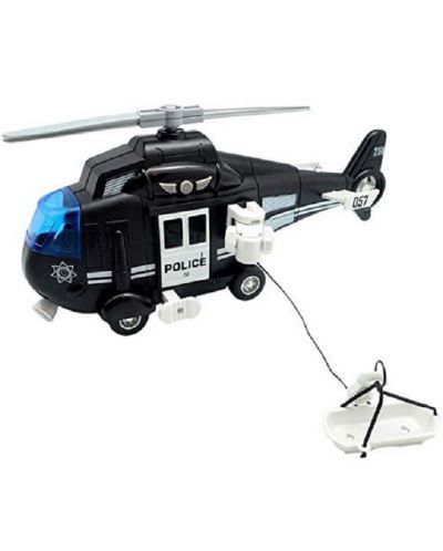 Dječja igračka Raya Toys - Policijski helikopter, crne boje - 2