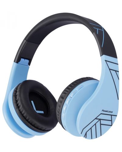 Dječje slušalice s mikrofonom PowerLocus - P1, bežične, plave - 1