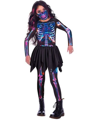 Dječji karnevalski kostim Amscan - Neonski kostur, 3-4 godine, za djevojčicu - 1