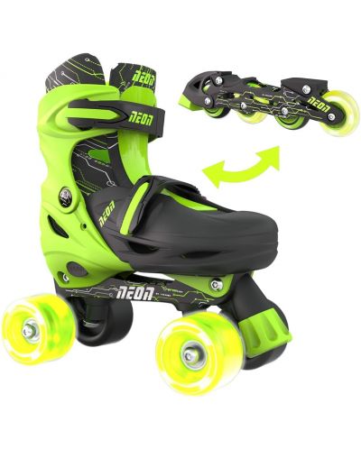 Dječje koturaljke 2 u 1 Yvolution - Neon Combo Skates, veličina 30-33, zelene - 3