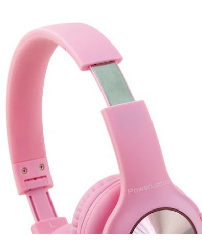 Dječje slušalice s mikrofonom PowerLocus - PLED, bežične, ružičaste - 2