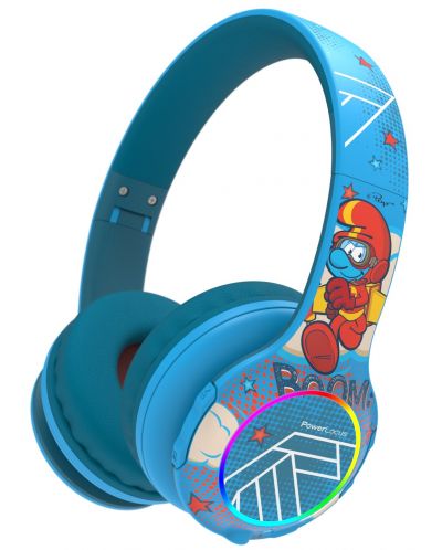 Dječje slušalice PowerLocus - PLED Smurf, bežične, plave - 1